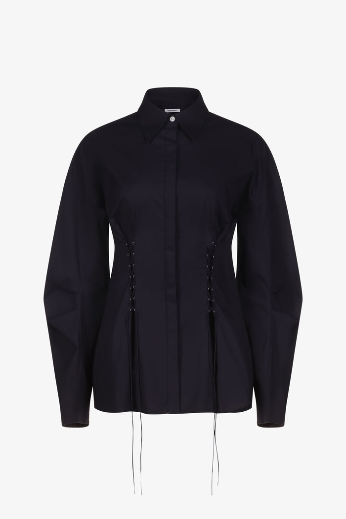 Black Laced Button Down