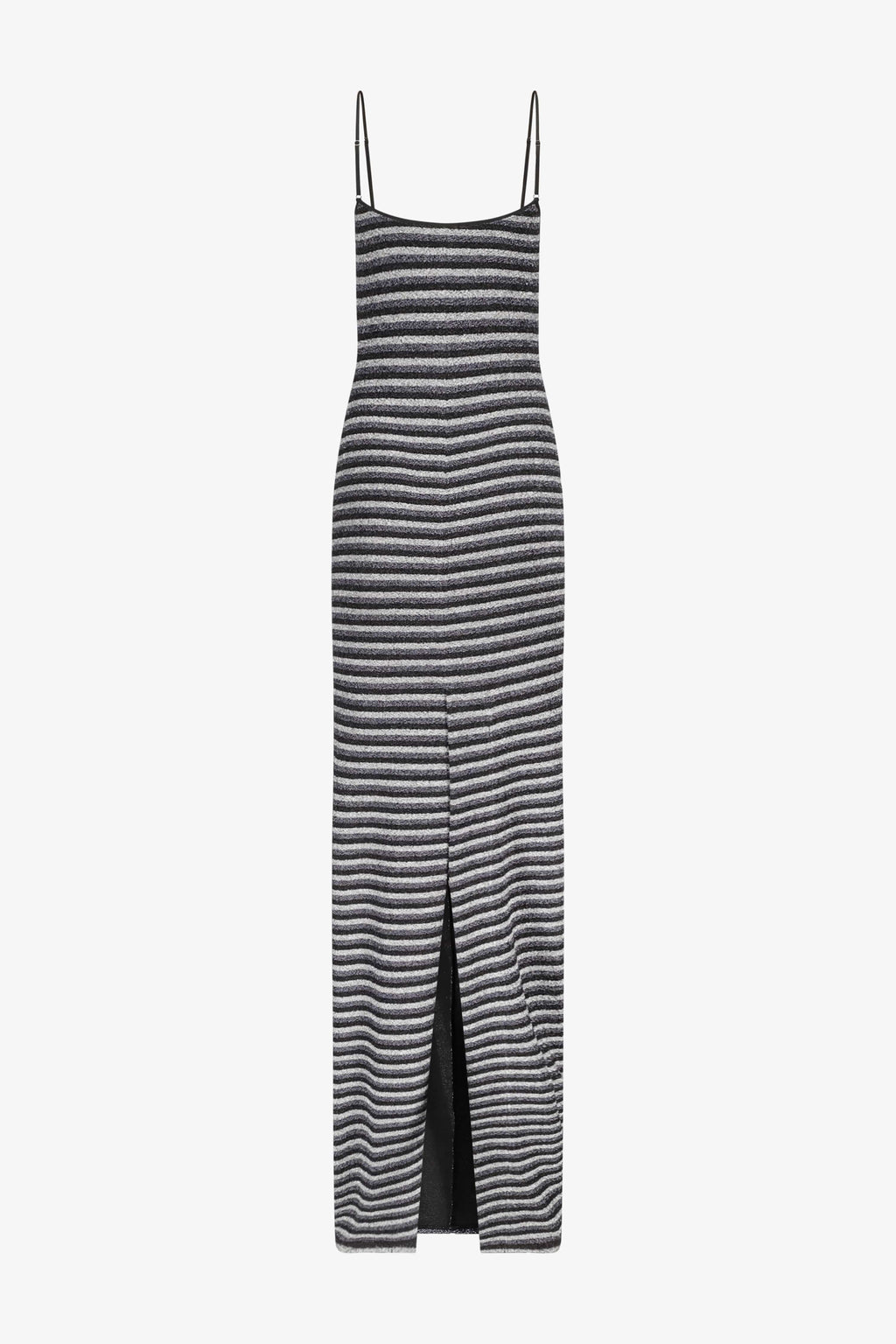 black and grey striped maxi dress Metallic Stripes Square Neck Maxi Dress – PRISCAVera