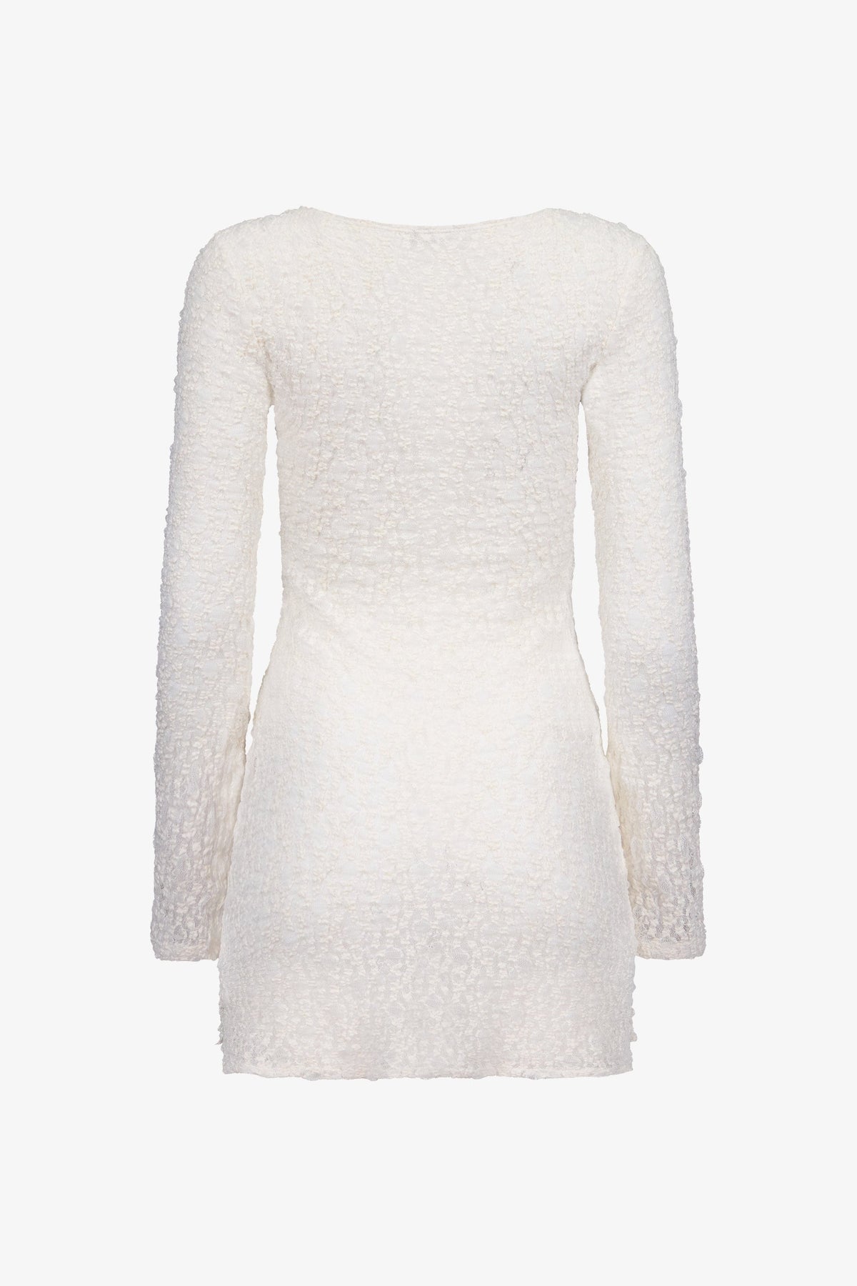 White Stretch Lace Knit Dress