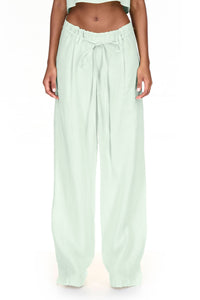 Matcha Wide Leg Drawstring Pants