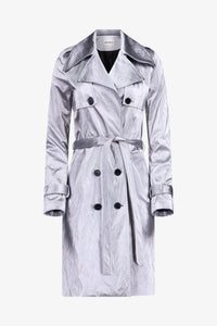 Silver Rainwear Trench Coat