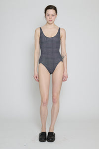 Glen Check Scoop Neck One Piece