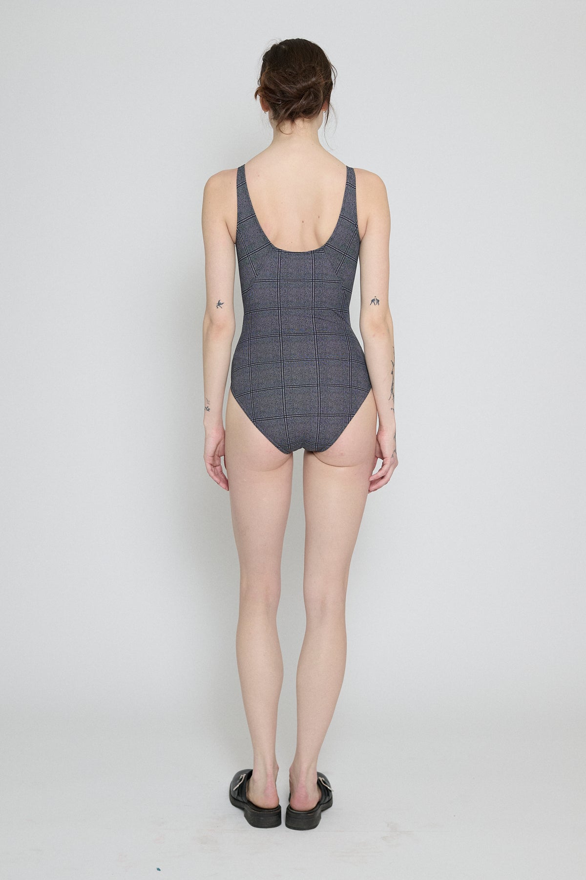 Glen Check Scoop Neck One Piece