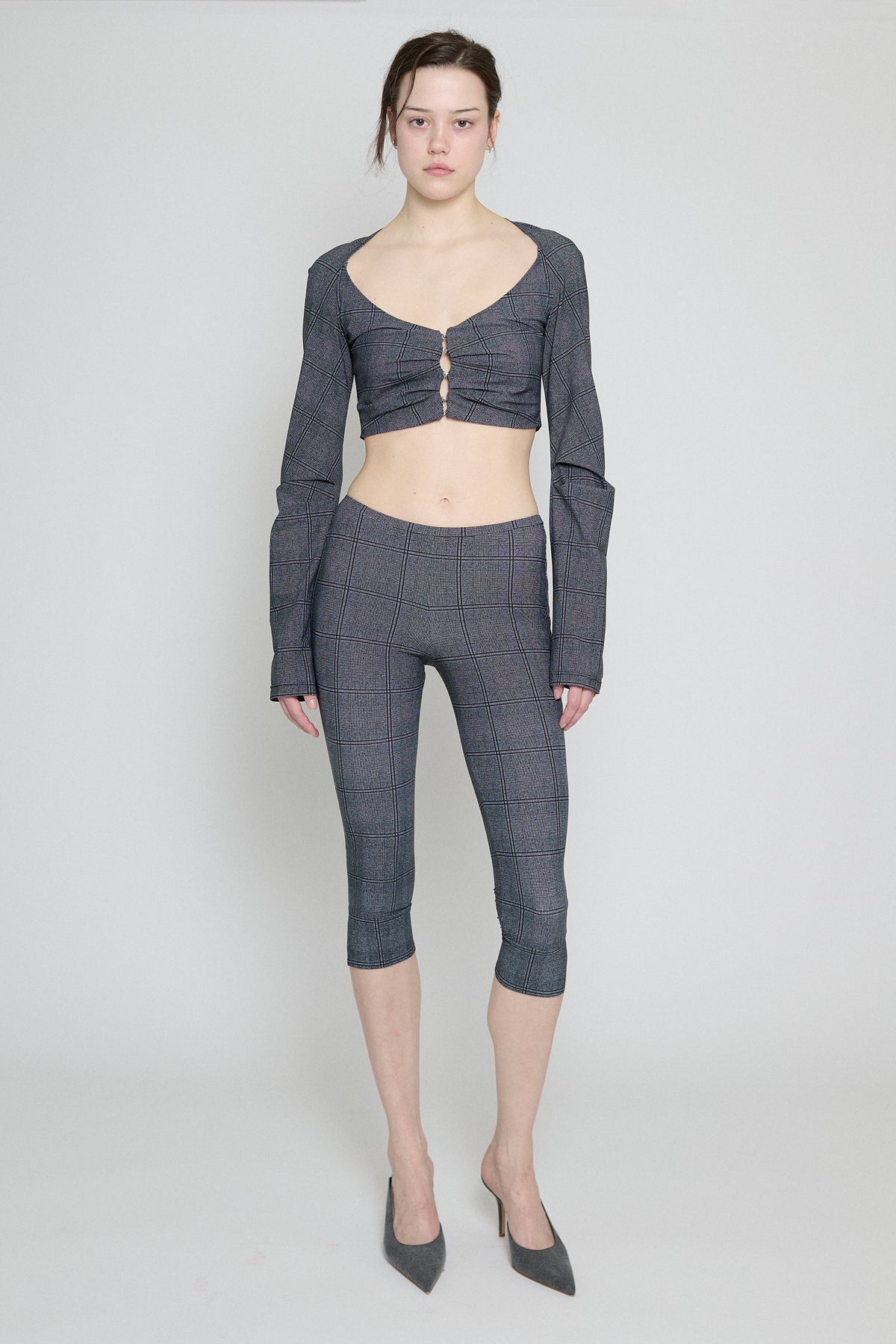 Glen Check Capri Pants