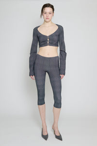 Glen Check Capri Pants