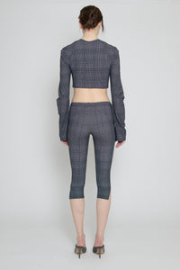 Glen Check Capri Pants