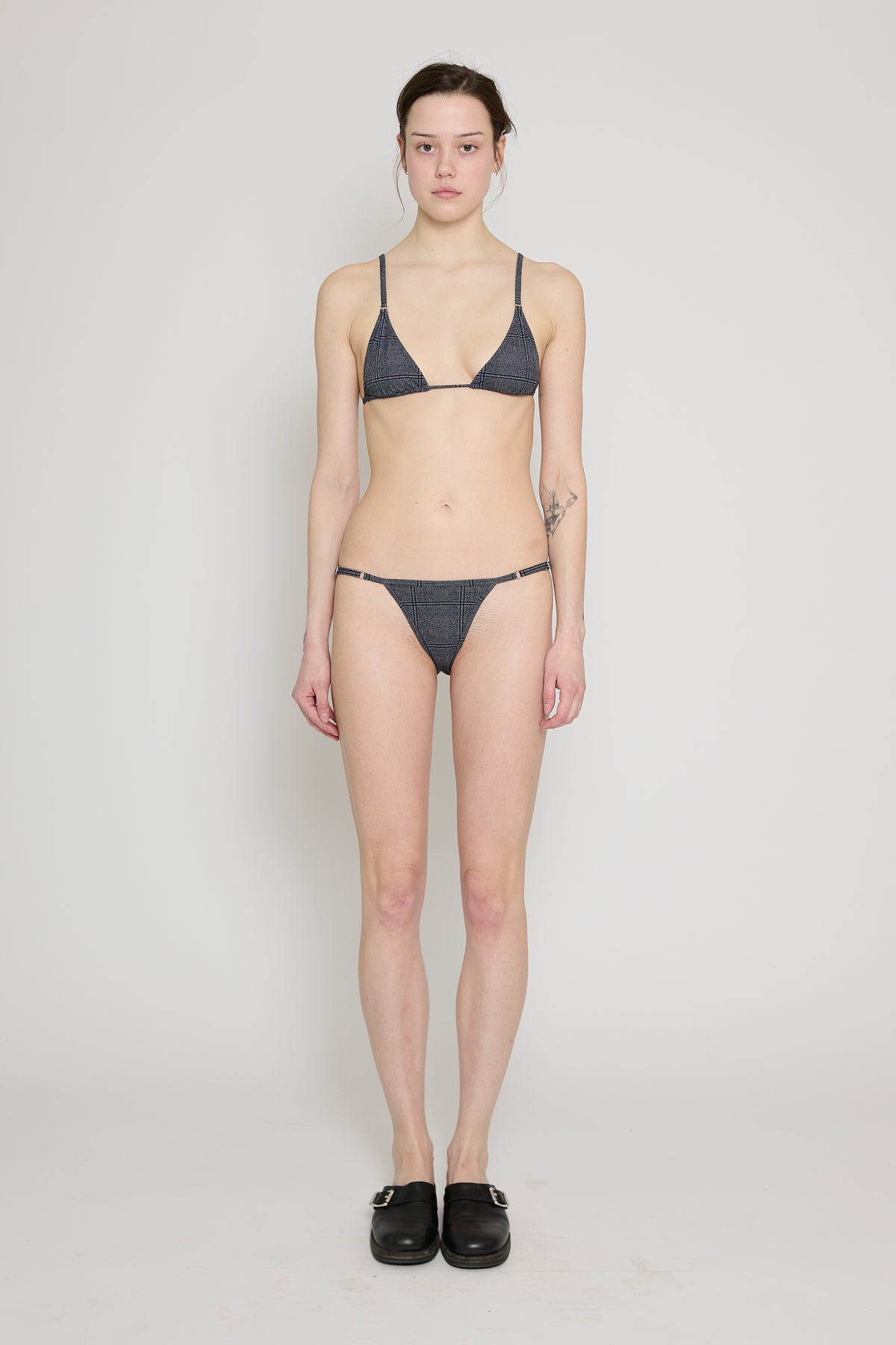 Glen Check Adjustable Triangle Bikini Top