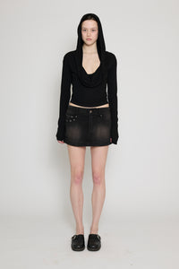 Black/Brown Mini Paneled Skirt