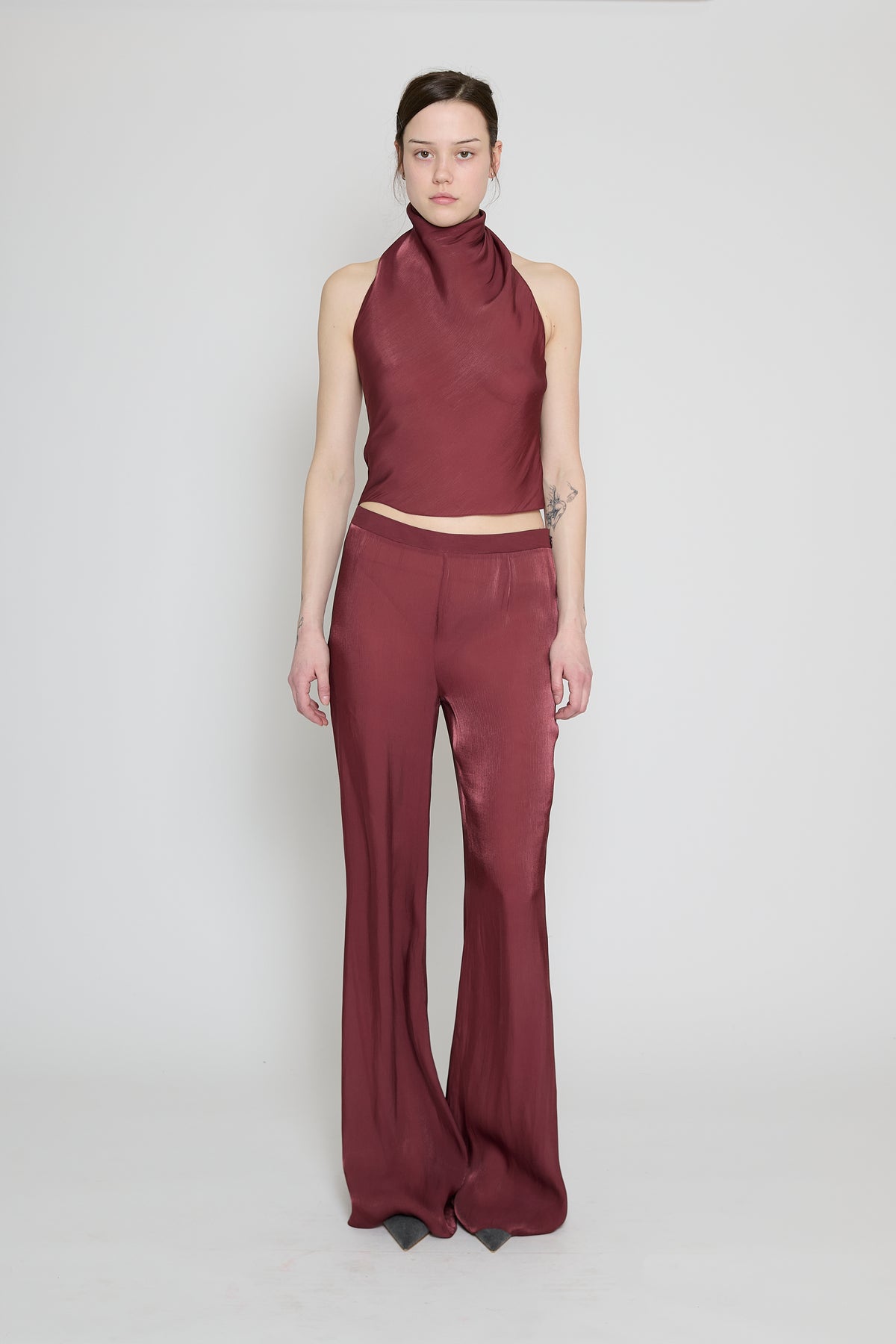 Wine Relaxed Straight Leg Pants