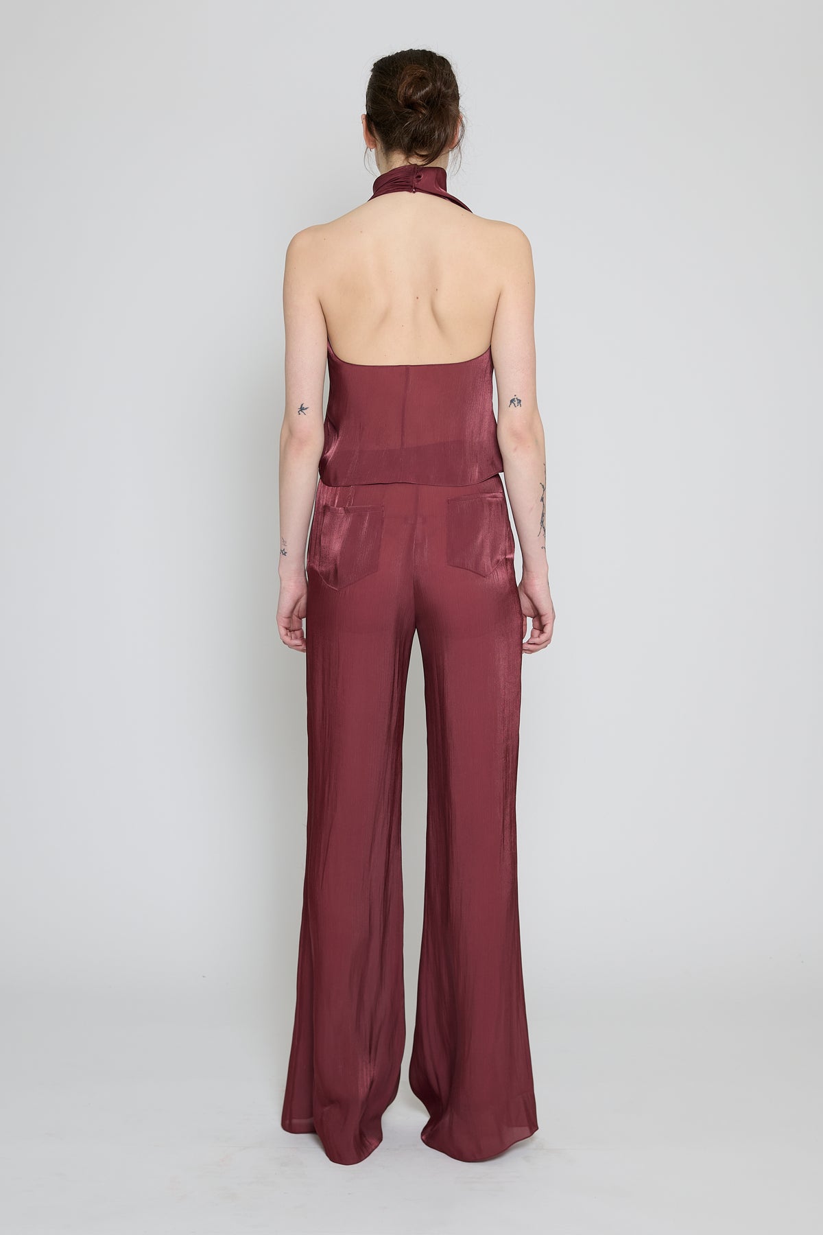 Wine Relaxed Straight Leg Pants