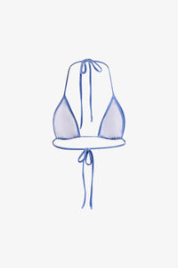 Ocean Blue Velvet Triangle Bikini Top