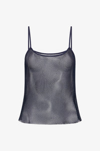 Navy Netting Tank Top