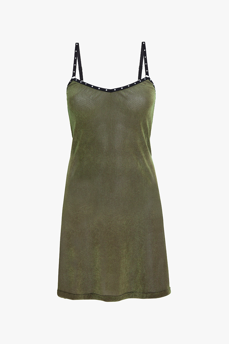 satin camisole dress Moss V-Neck Studded Cami Dress