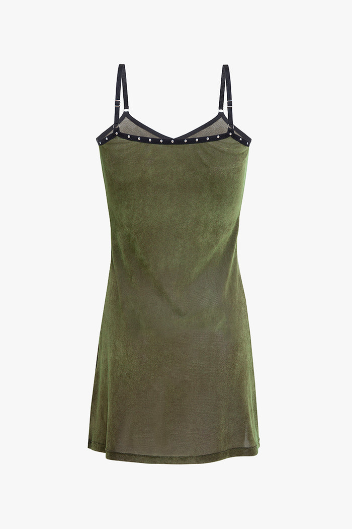 Moss V-Neck Studded Cami Dress