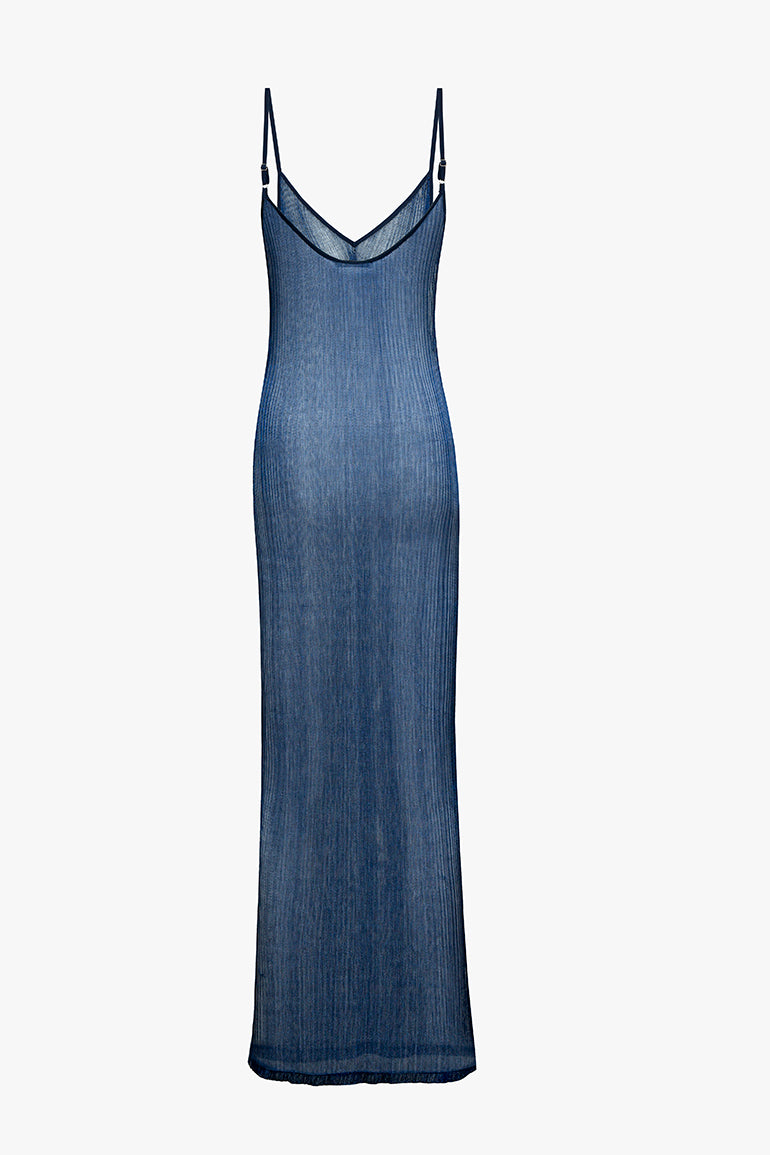 Midnight Blue Metallic Midi Dress  PRISCAVera