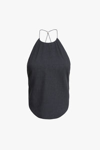 Carbone Lace Up Halter Top