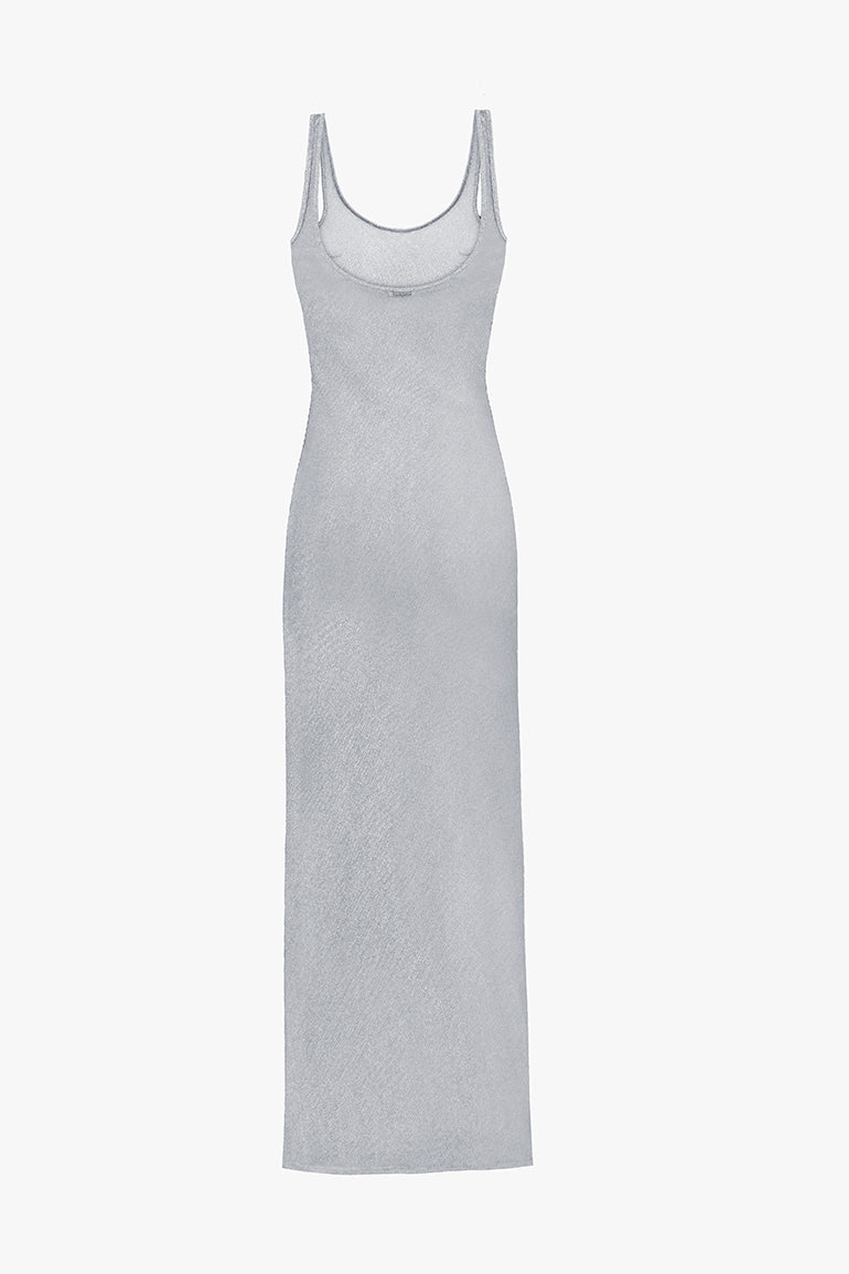 grey scoop neck dress Silver Scoop Neck Maille Dress