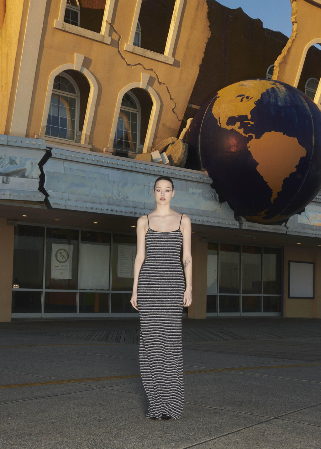Metallic Stripes Square Neck Maxi Dress – PRISCAVera