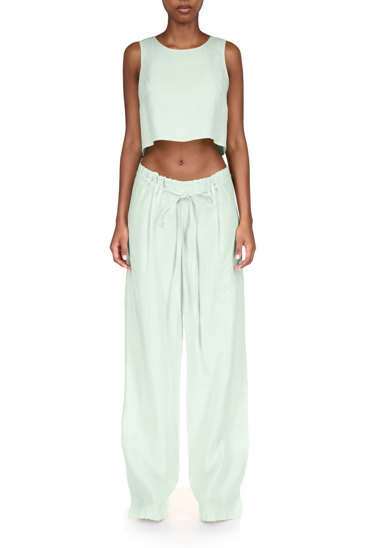 Matcha Wide Leg Drawstring Pants