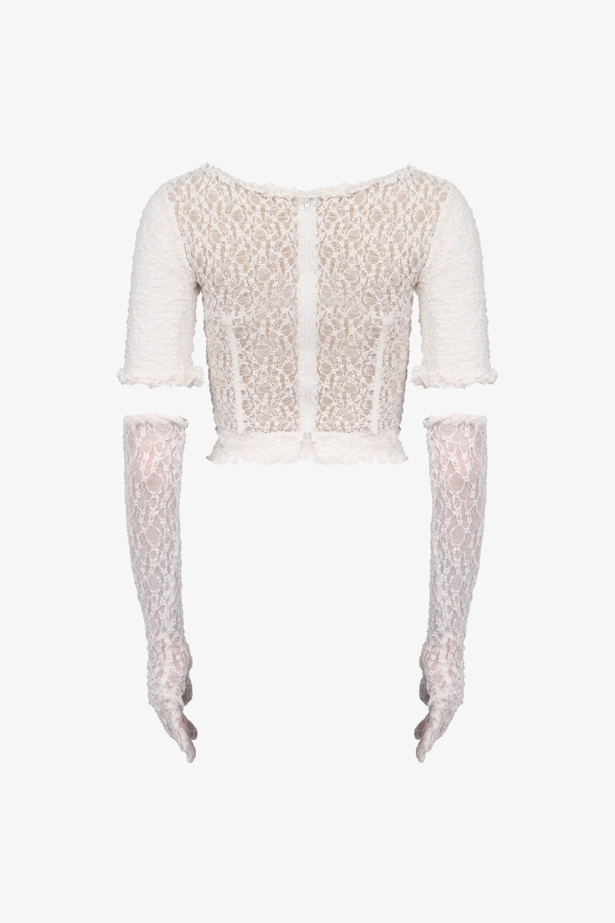 White Stretch Lace Corset Top