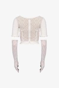 White Stretch Lace Corset Top