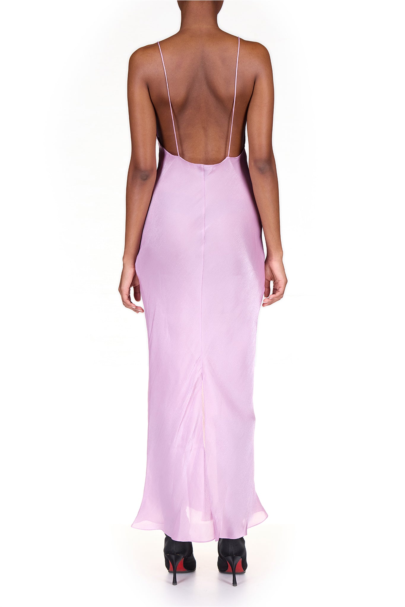 Violet Luminous Satin Slip Dress