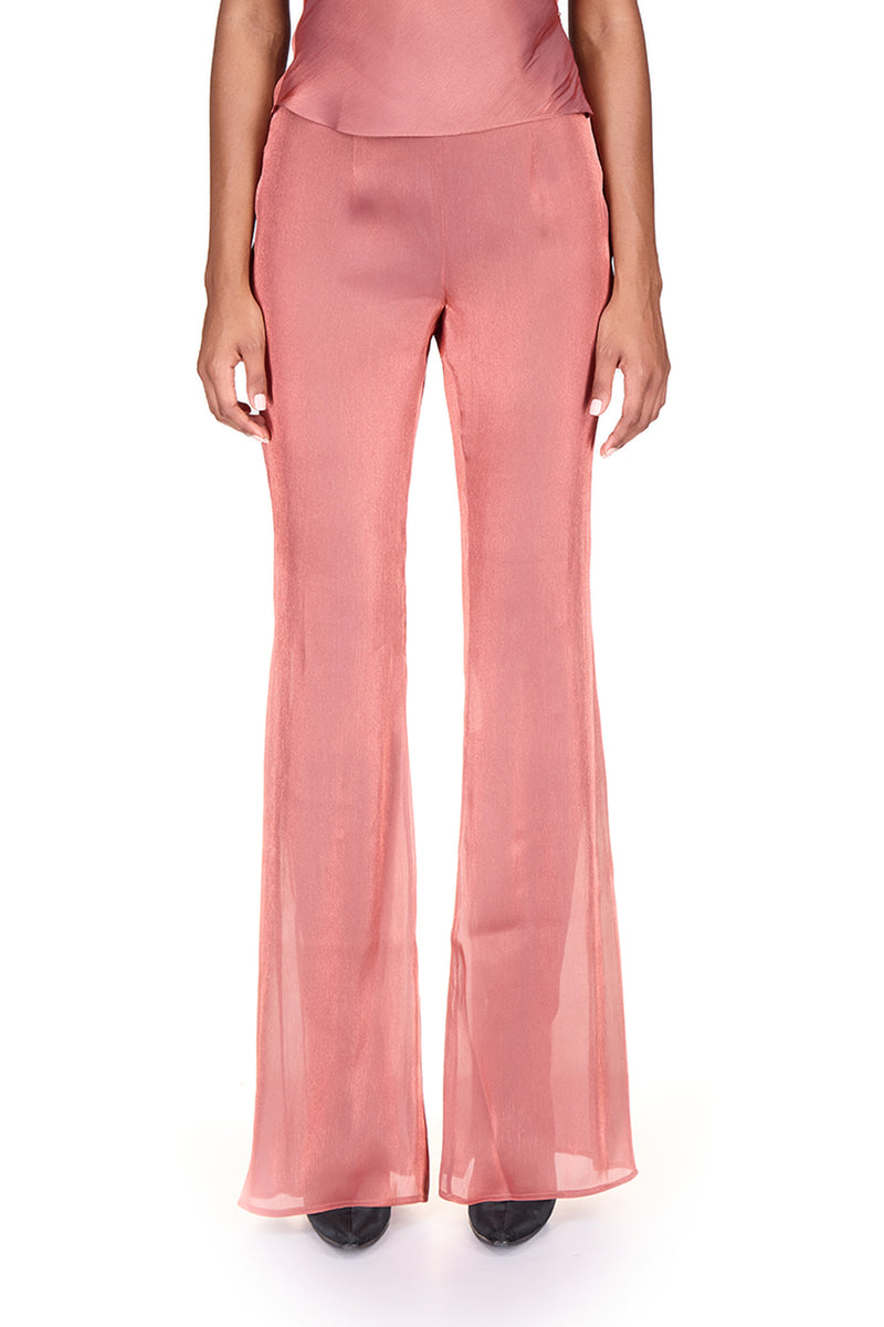 Copper Fitted Flared Pants