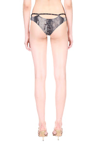 Snake Mesh Crystal Thong