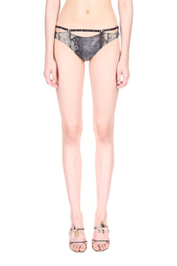 Snake Mesh Crystal Thong