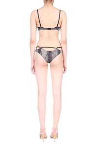 Snake Mesh Crystal Thong