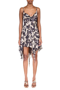 Tortoise Cowlneck Minidress