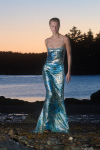 Silver Dew Sequin Gown