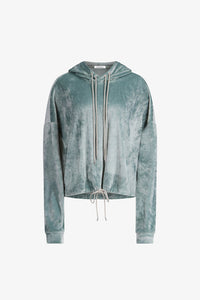 Dark Jade Velour Hoodie