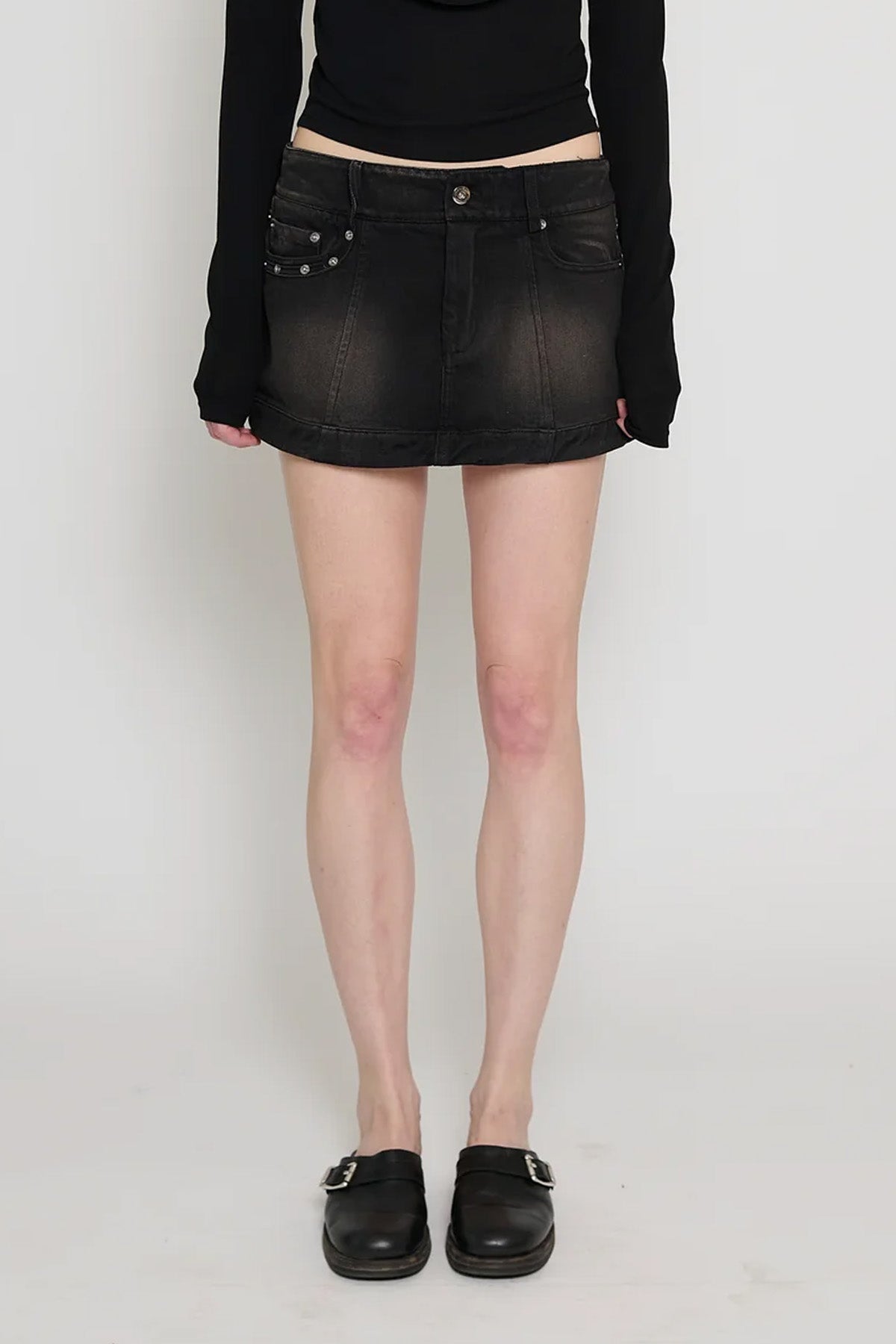 Black/Brown Mini Paneled Skirt