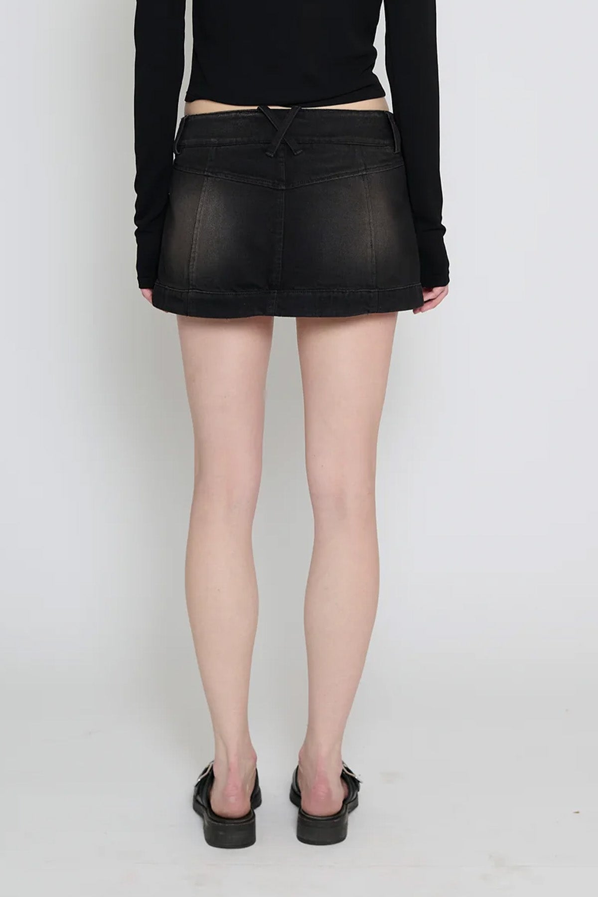 Black/Brown Mini Paneled Skirt
