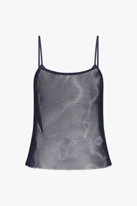 Navy Netting Tank Top