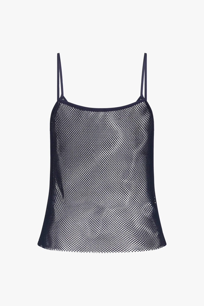 Navy Netting Tank Top