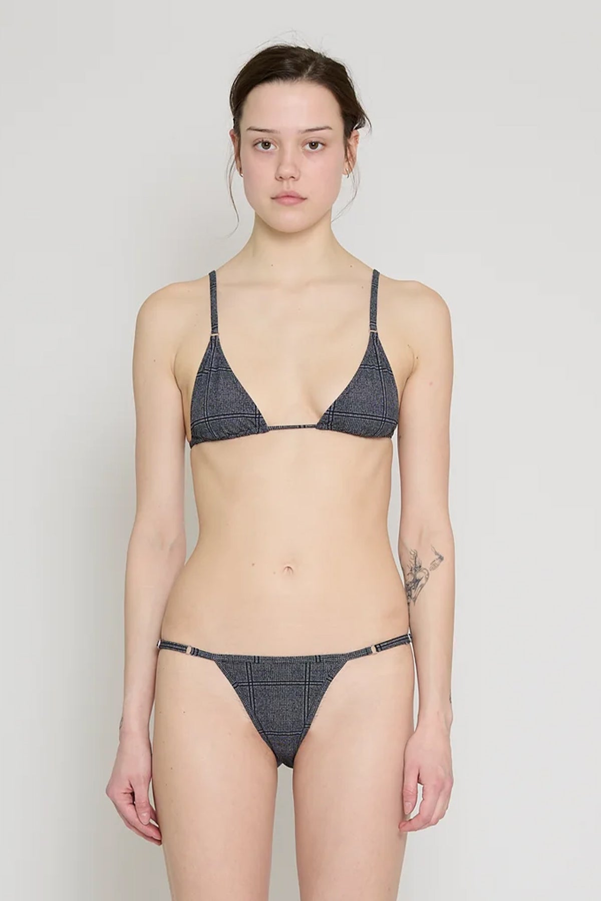 Glen Check Adjustable Triangle Bikini Top