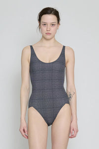 Glen Check Scoop Neck One Piece