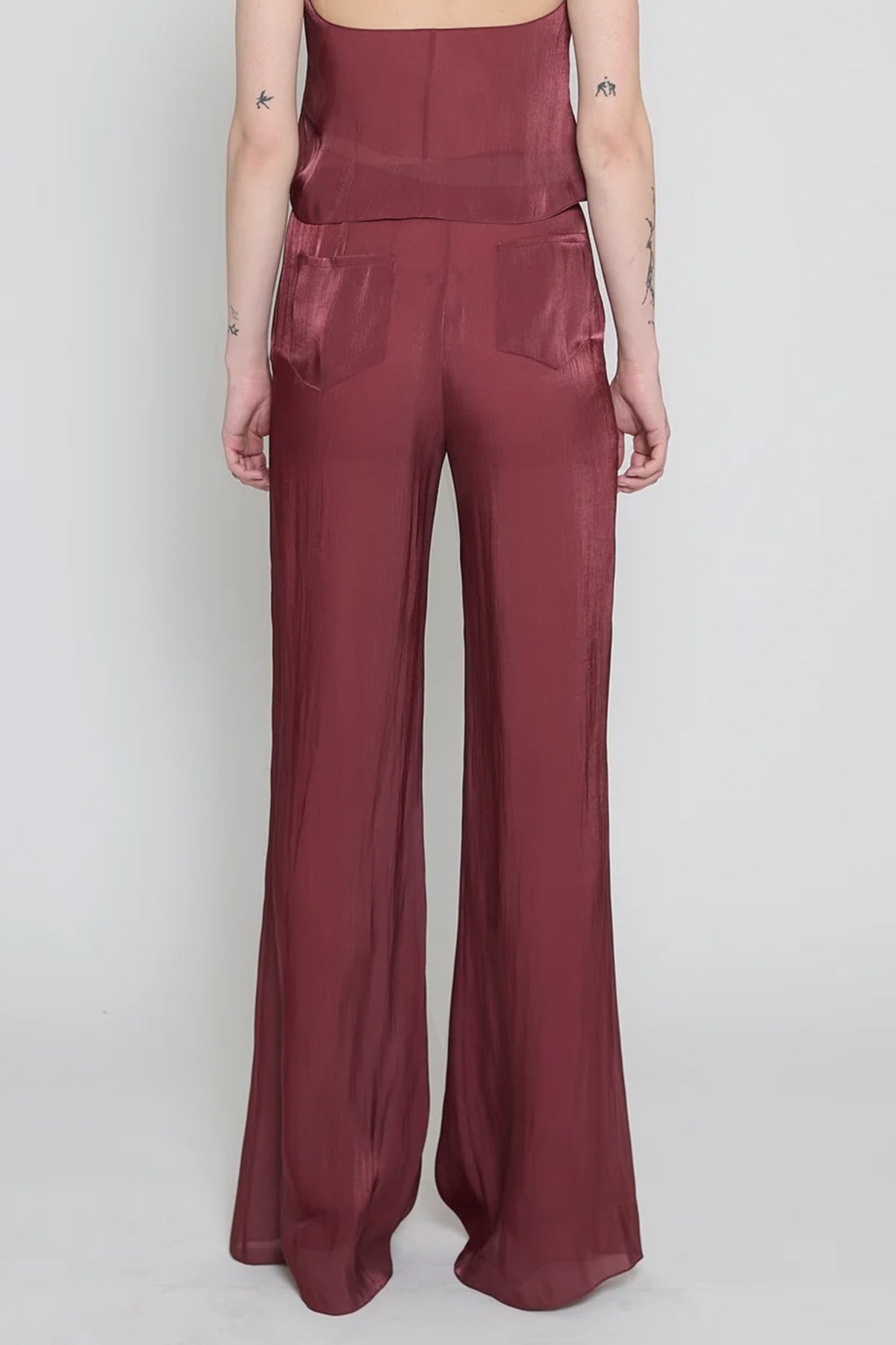 Wine Relaxed Straight Leg Pants