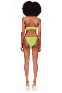 Wasabi Green Velour Scoop Bikini Top