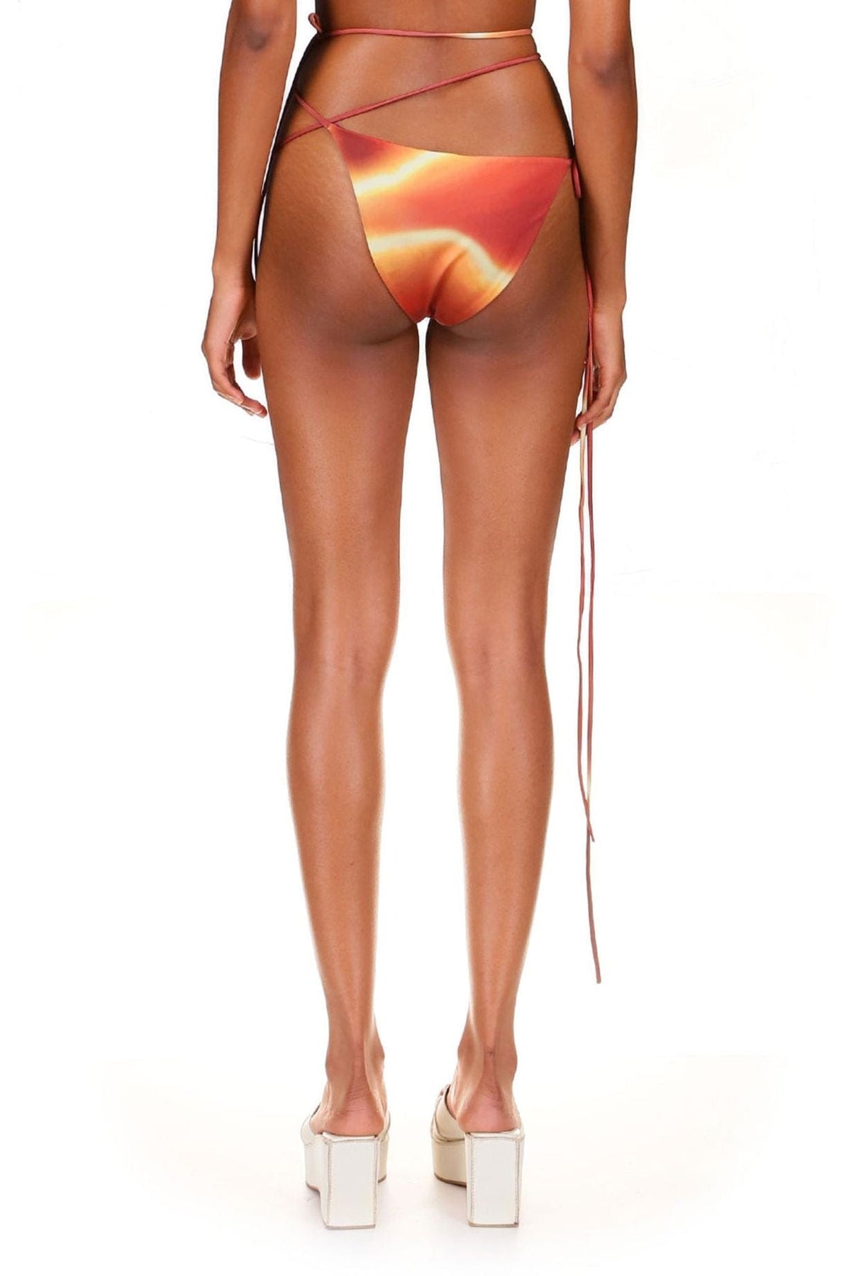 Thunderstorm Printed Bikini Bottom Long Straps