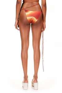Thunderstorm Printed Bikini Bottom Long Straps