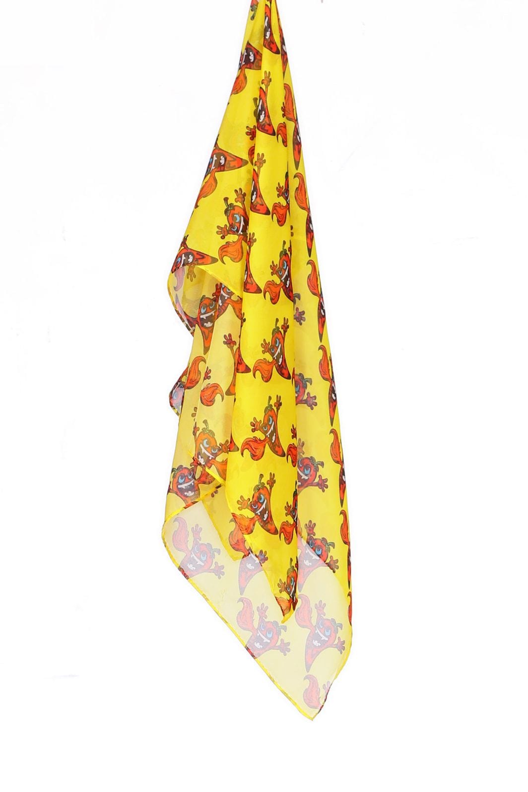 Chili Printed Silk Chiffon Scarf