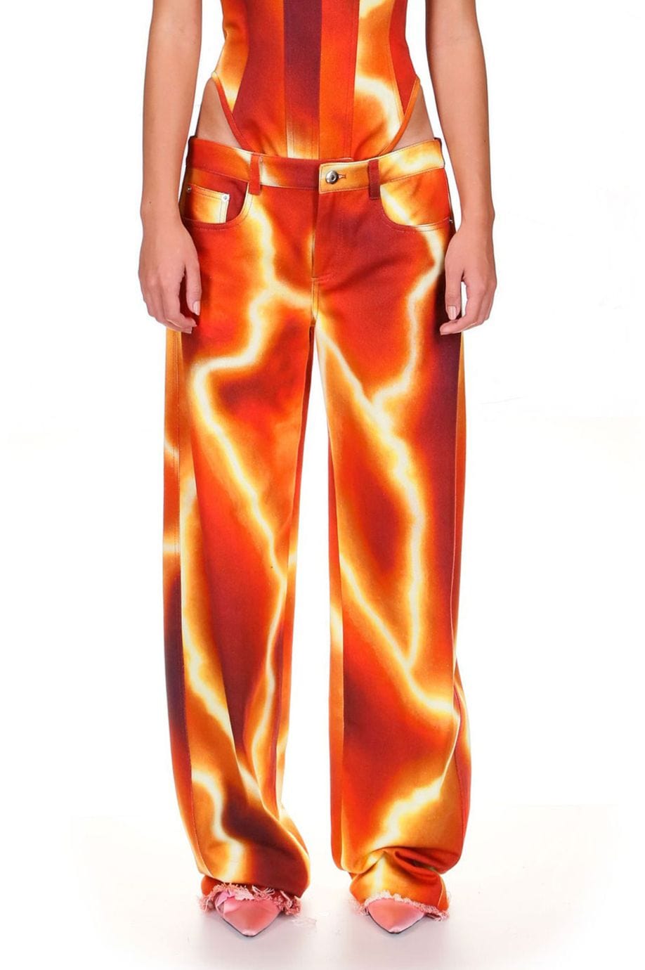 Thunderstorm Printed Denim Low Rise Jeans