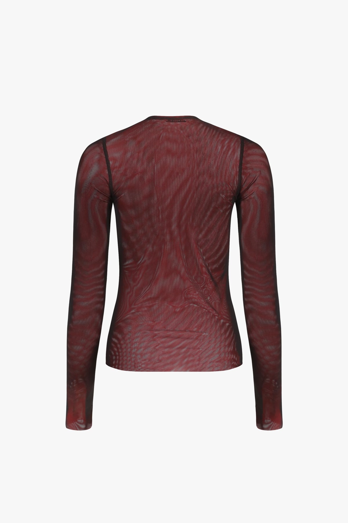 Black/Red Long Sleeve Mesh Top