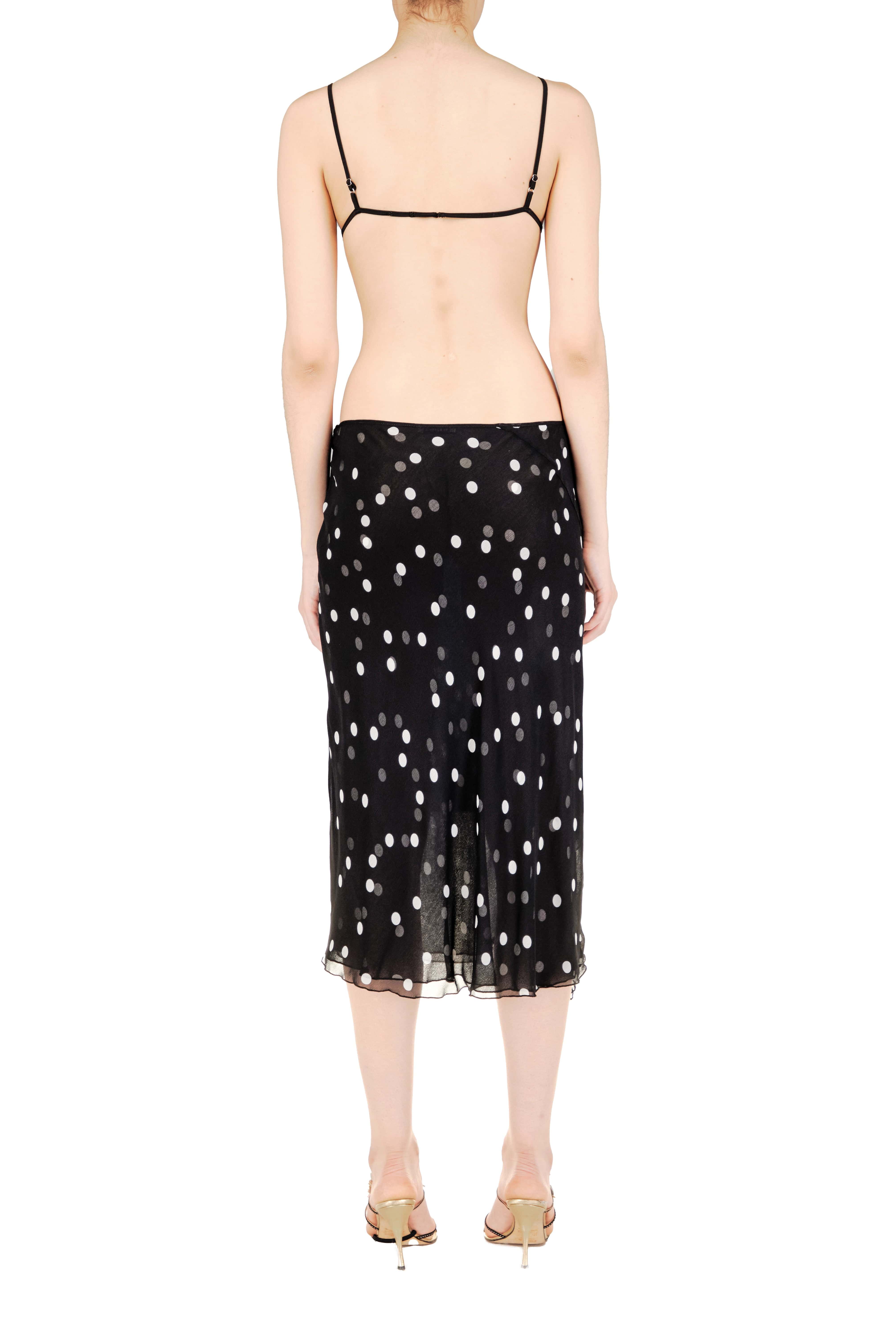 Polka Dots Ruffled High Slit Skirt – PRISCAVera