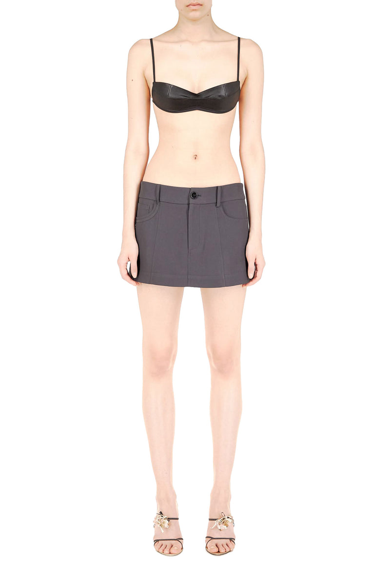 Charcoal A-Line Mini Skirt