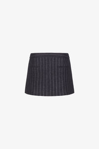 Chalk Pinstripe Tailored Mini Skirt