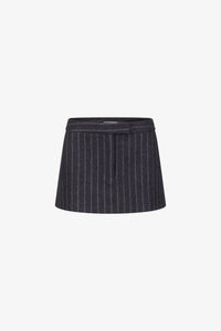 Chalk Pinstripe Tailored Mini Skirt